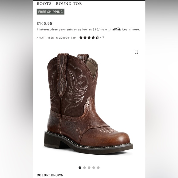 Ariat Women’s Heritage Dapper Western Boots Size 7 – Round Toe Leather - Picture 8 of 8